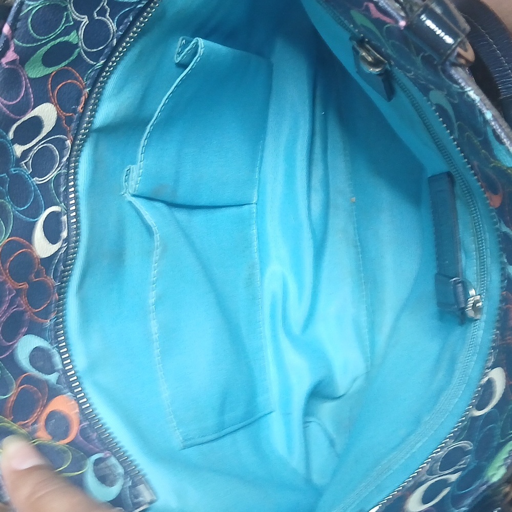 Coach Colorful Monogram Tote Bag - Picture 7 of 16